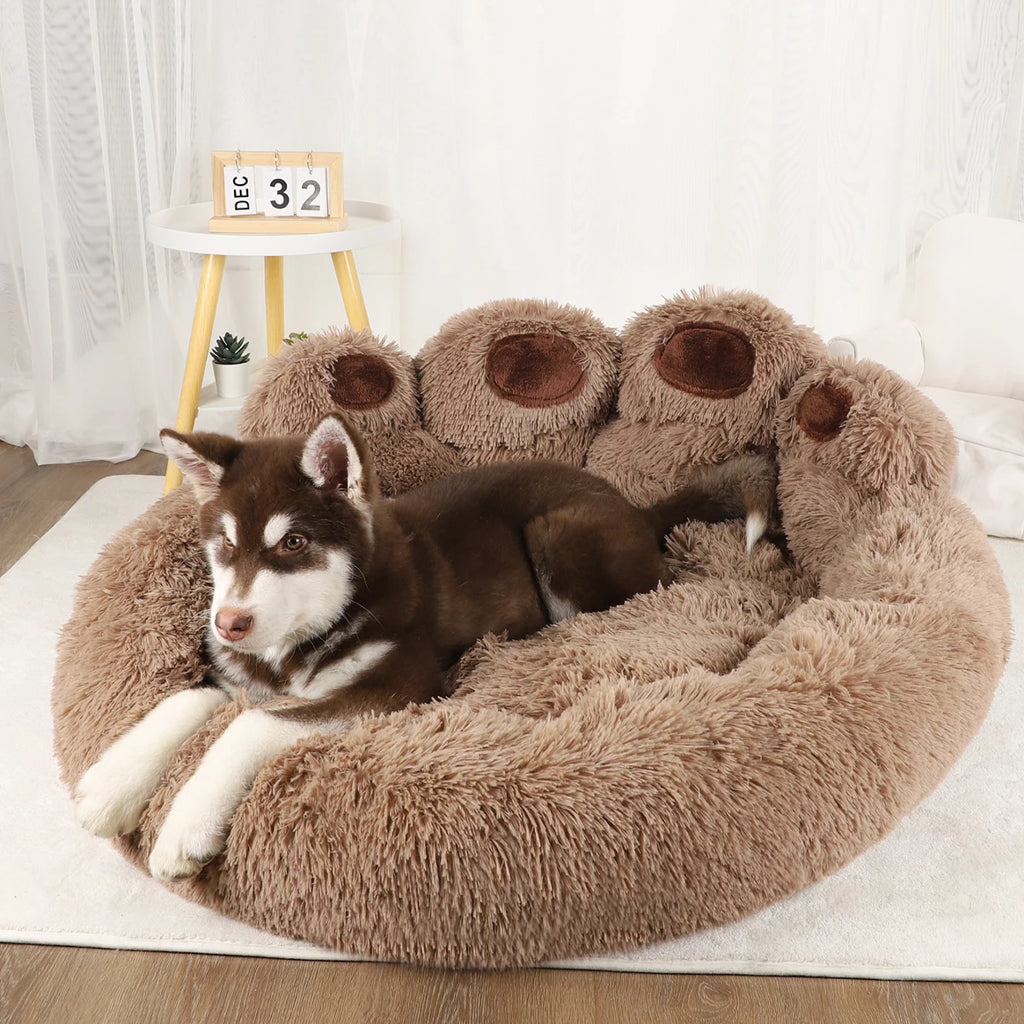Soft dog bed, plush kennel accessories