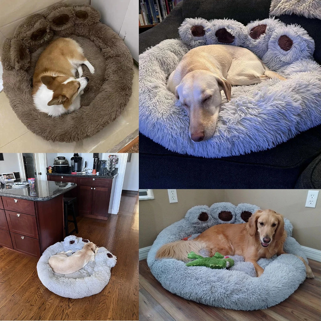 Soft dog bed, plush kennel accessories