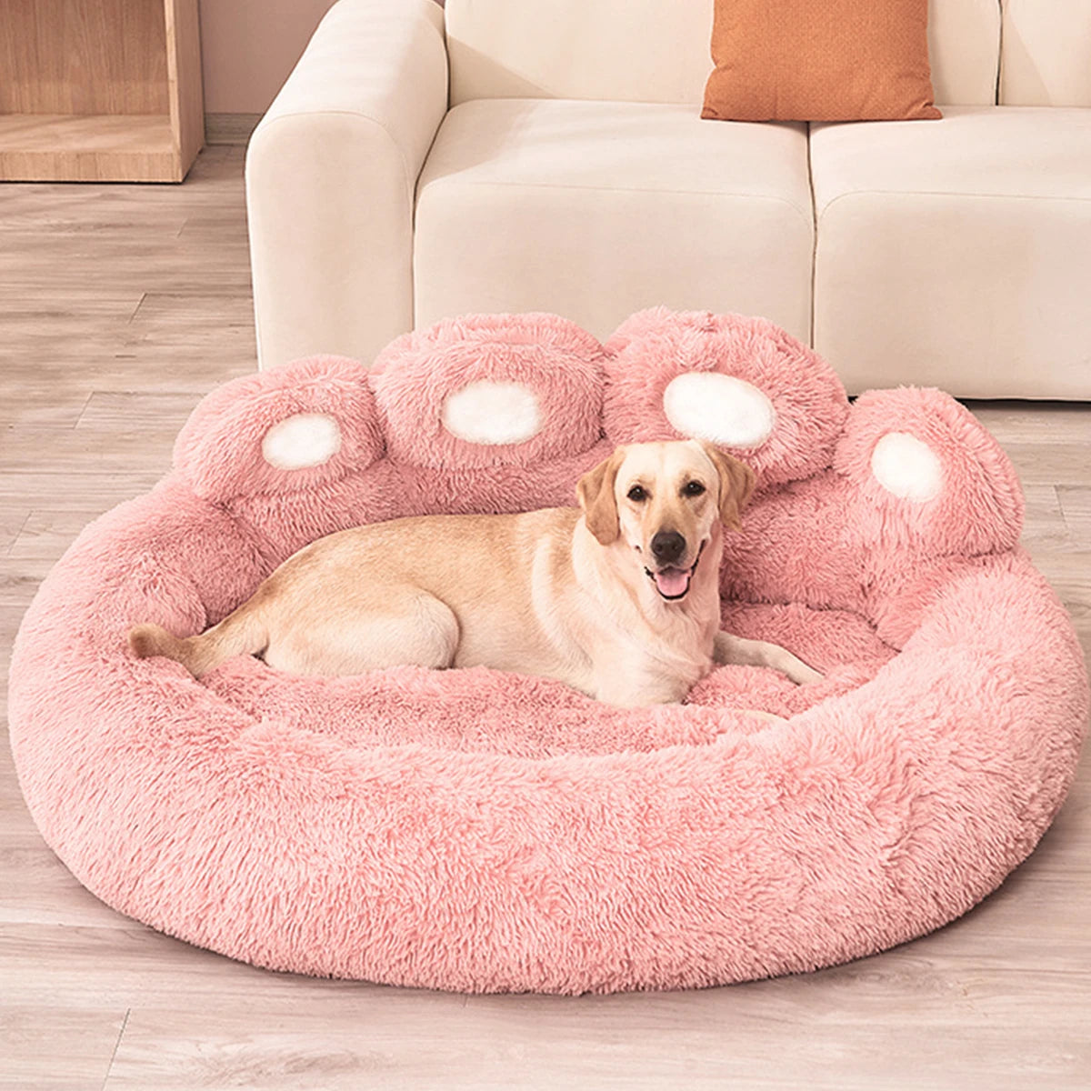 Soft dog bed, plush kennel accessories