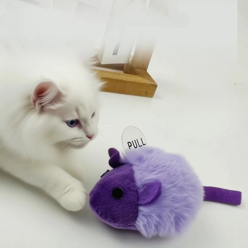 Cat Chew Plush Mouse Toy Interactive Squeaky Imitation Mouse Bite Resistant Kitten Toy Teeth Cleaning Cat Toy Accessories