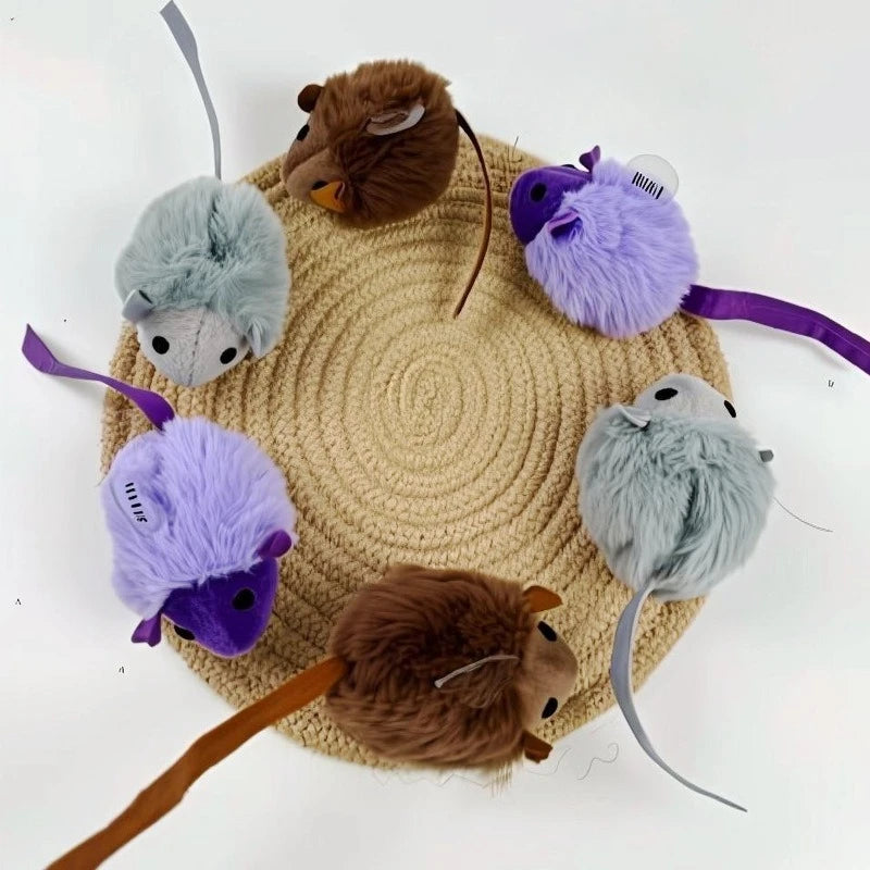 Cat Chew Plush Mouse Toy Interactive Squeaky Imitation Mouse Bite Resistant Kitten Toy Teeth Cleaning Cat Toy Accessories