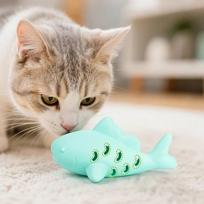 Jouet pour chat en silicone en forme de poisson
