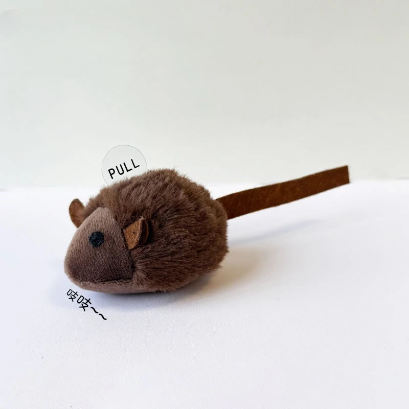 Cat Chew Plush Mouse Toy Interactive Squeaky Imitation Mouse Bite Resistant Kitten Toy Teeth Cleaning Cat Toy Accessories
