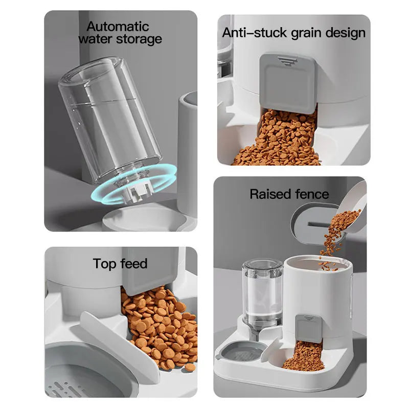 Automatic gravity water dispenser and fountain for cats