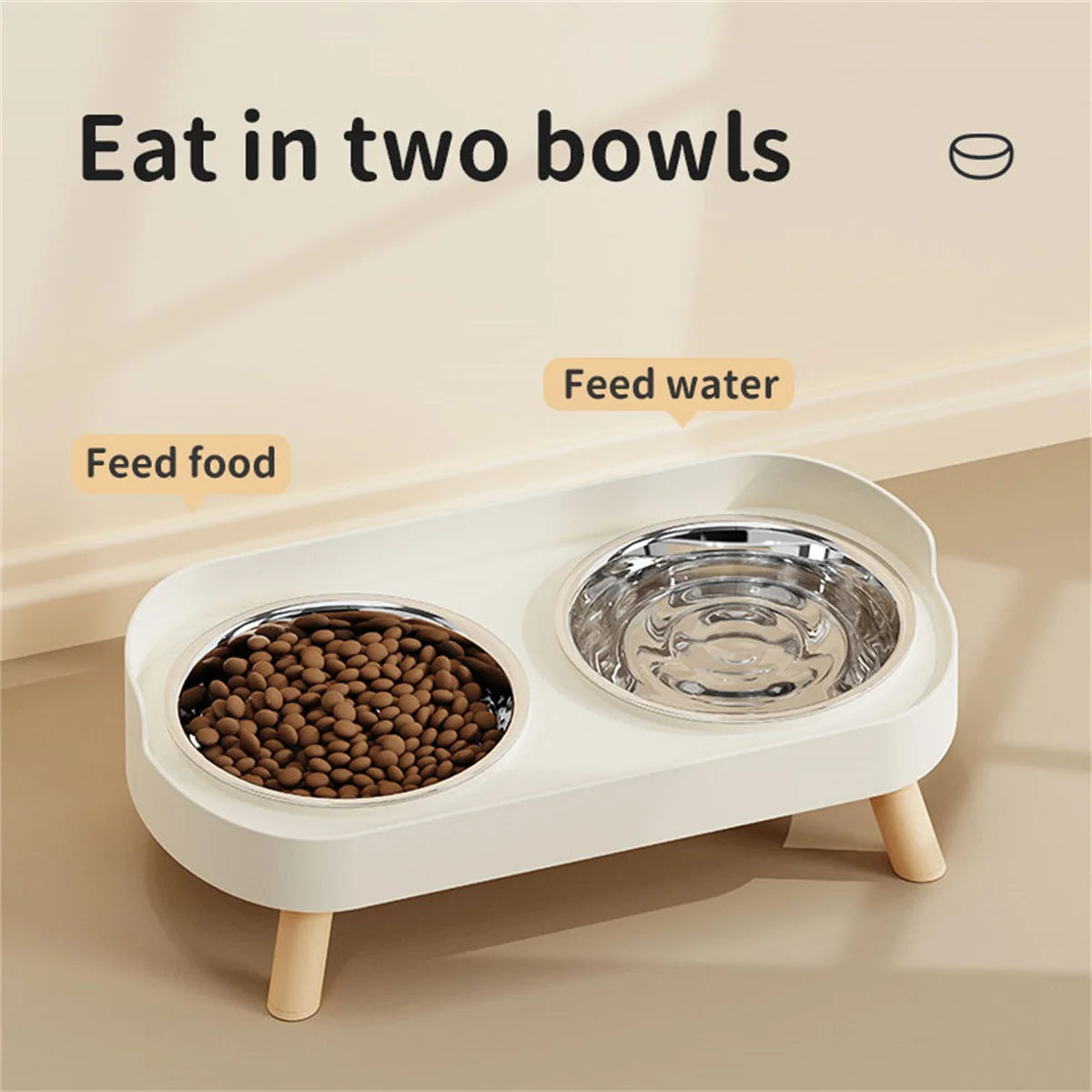 bowl for drinking water for cats and dogs with dual use
