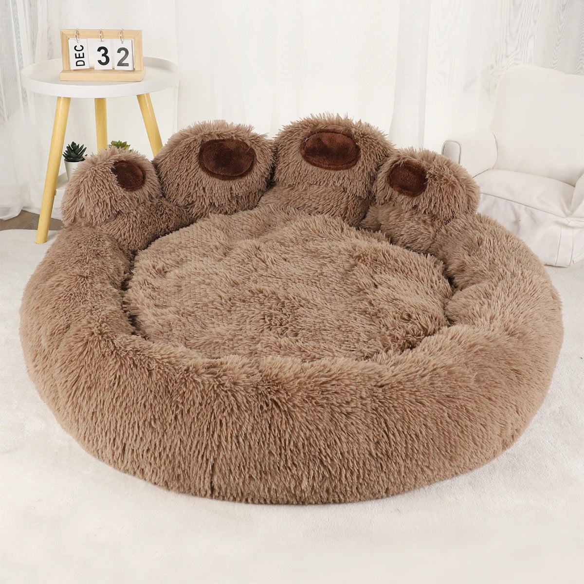 Soft dog bed, plush kennel accessories